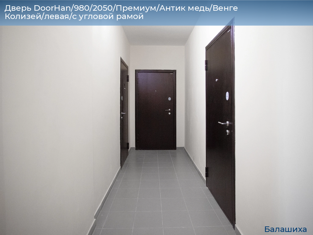 Дверь DoorHan/980/2050/Премиум/Антик медь/Венге Колизей/левая/с угловой рамой, www.balashikha.doorhan.ru