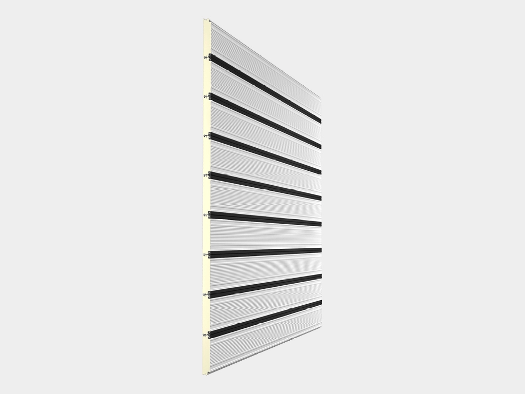 Полотно из энергоэффективных сэндвич-панелей толщиной 40 мм.